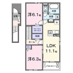 プラシード紀の川Ⅱの物件間取画像